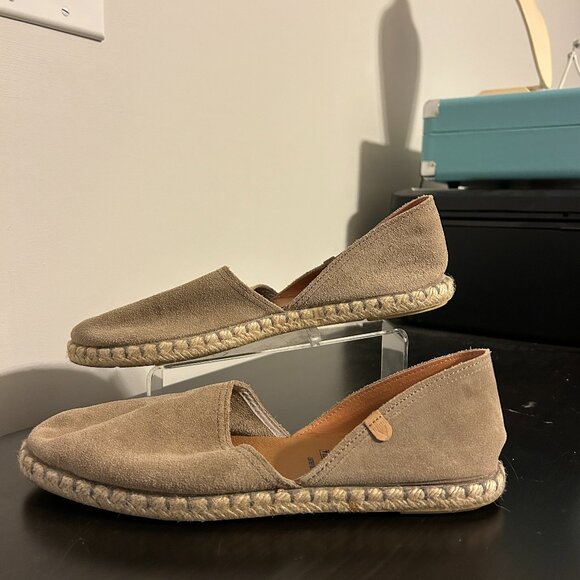 Verbenas Shoes - VERBENAS Sz 41/US 10 Tan Leather Espadrille Sock Flats Shoes